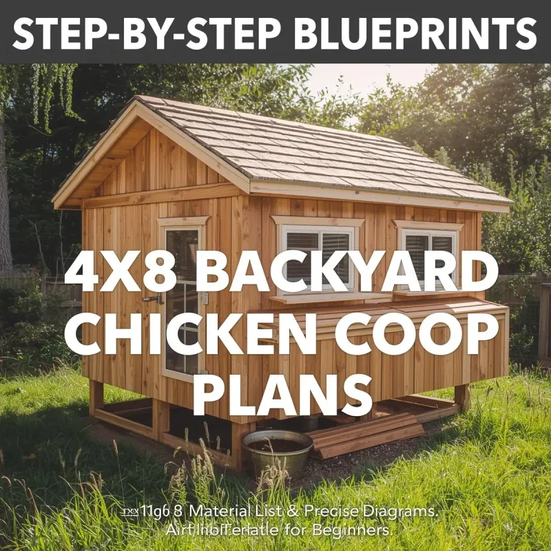 4x8 DIY Chicken Coop Plans with Material List
