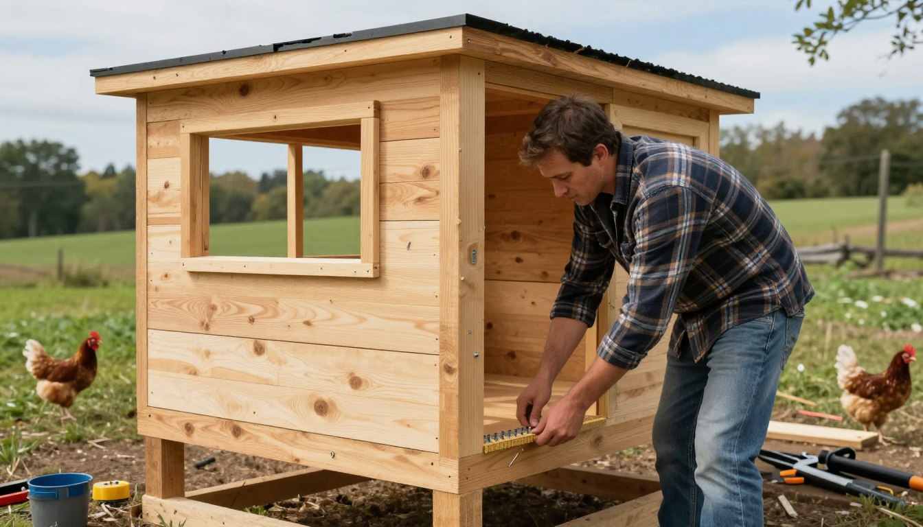 walk in chicken coop plans exterior cedar siding construction